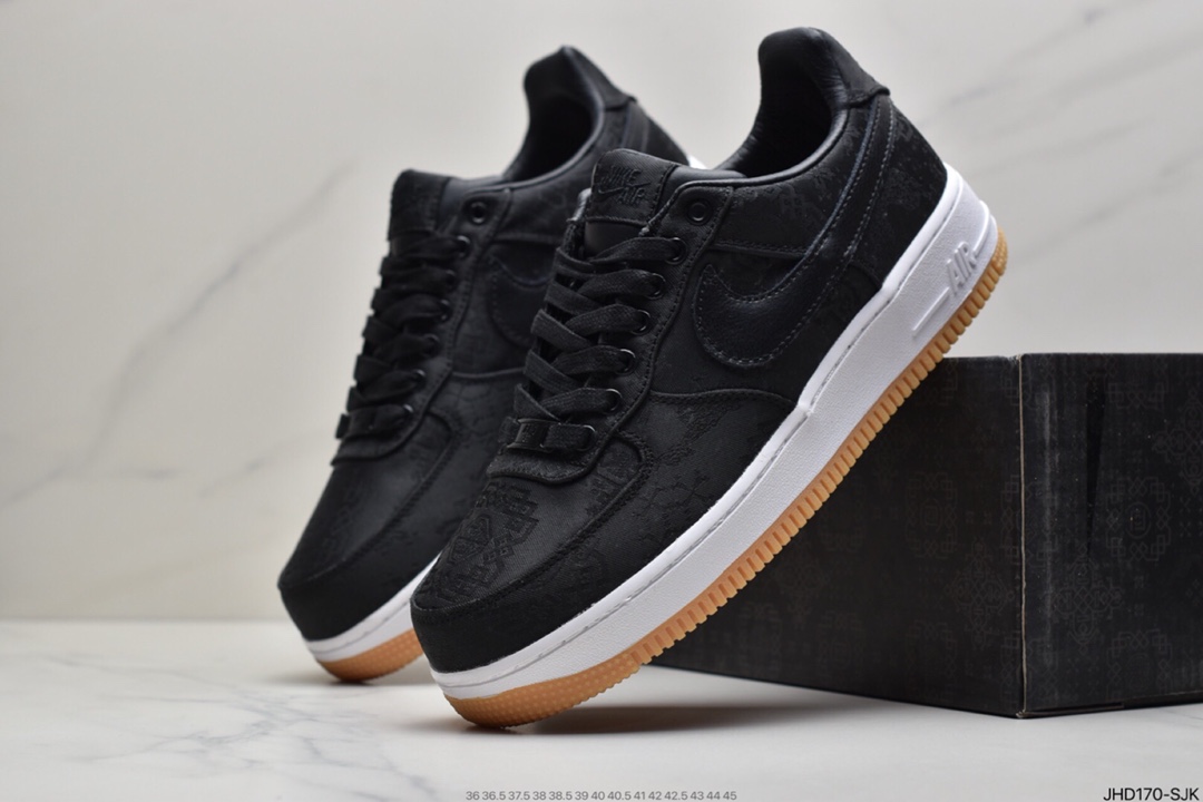 190 Fragment Design x Nike Air Force 1 JT PremiumGame Black 空军一号经典低帮百搭休闲运动板鞋AO9286-100