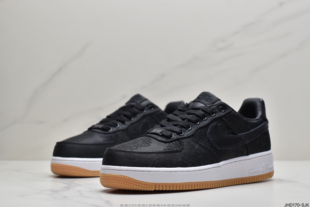 190 Fragment Design x Nike Air Force 1 JT PremiumGame Black 空军一号经典低帮百搭休闲运动板鞋AO9286-100