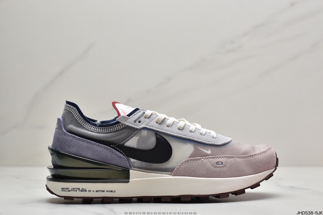 190 耐克Nike Ldwaffle/ Sacai  联名走秀款 网纱翻毛拼接 Swoosh跑步鞋DM5446-701