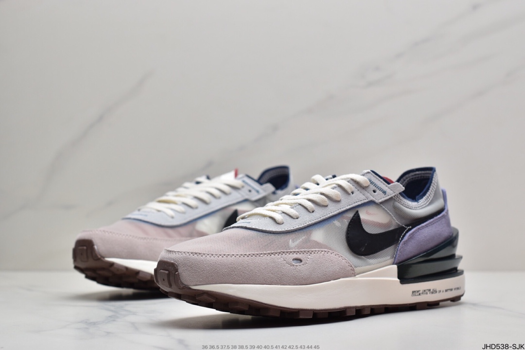 190 耐克Nike Ldwaffle/ Sacai  联名走秀款 网纱翻毛拼接 Swoosh跑步鞋DM5446-701