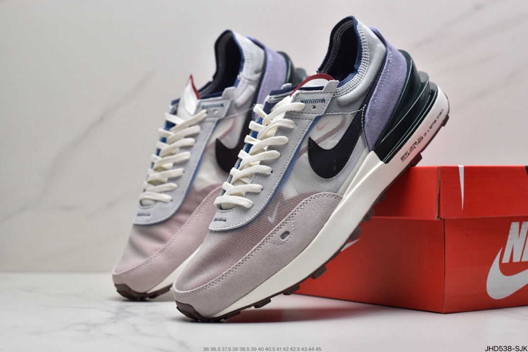 190 耐克Nike Ldwaffle/ Sacai  联名走秀款 网纱翻毛拼接 Swoosh跑步鞋DM5446-701