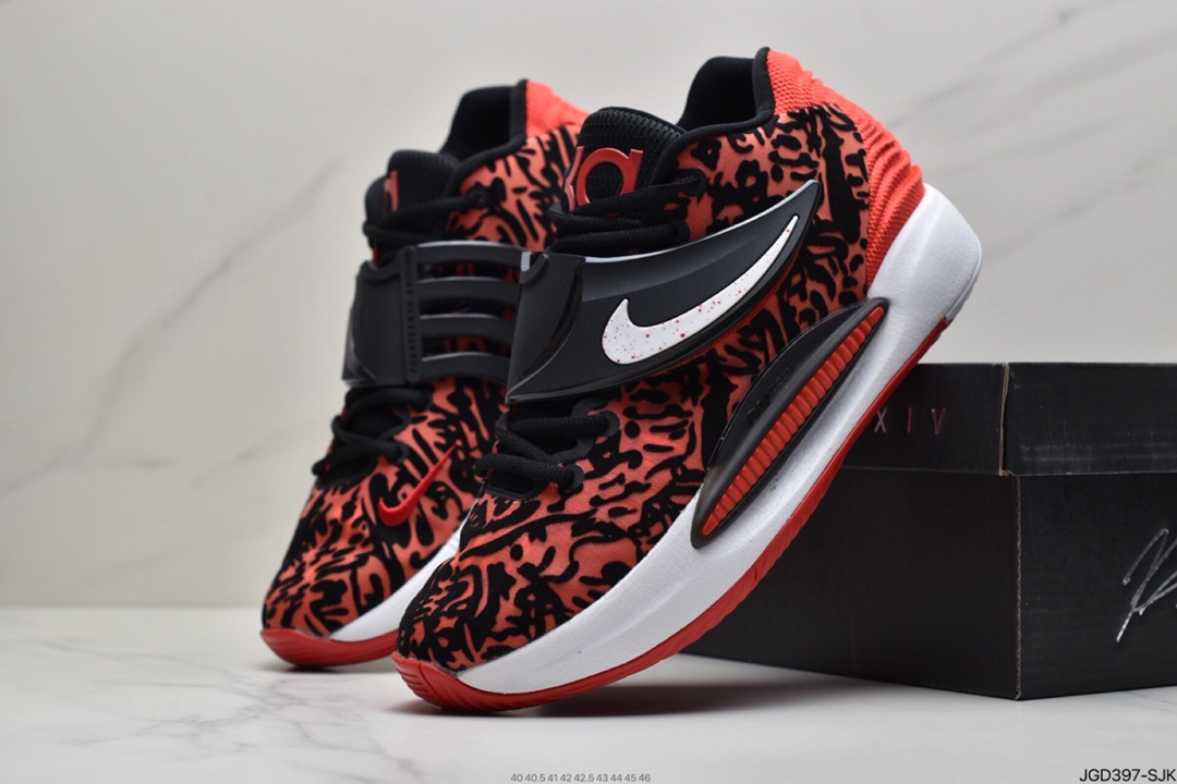 180 耐克Nike KD 14 EP 黑红纱面 凯文·杜兰特全新14代签名休闲运动篮球运动鞋 CZ0170-006