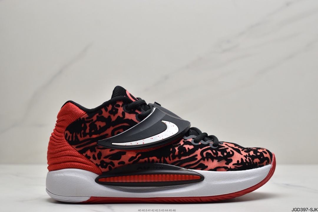 180 耐克Nike KD 14 EP 黑红纱面 凯文·杜兰特全新14代签名休闲运动篮球运动鞋 CZ0170-006