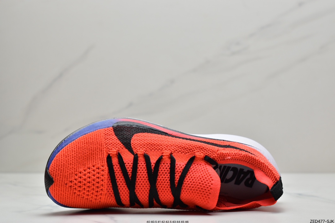 260 耐克Zoom PGHD Vaporfly Flyknit 4%飞线马拉松超级休运动跑鞋“荧光桔粉渐变紫黑钩”全掌型泡棉推进板回弹大底 原厂比值弹力编织面料货号：AJ3857-601 偏小一码 尺码：40 40.5 41 42 42.5 43 44 44.5 45 46 ID：ZED477-SJK