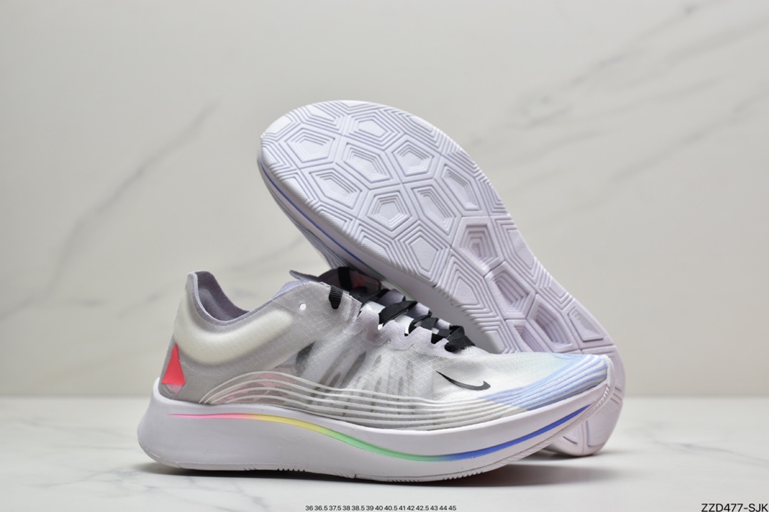 250 耐克Zoom Fly SP SHM  “跑上海鸳鸯鞋”  手绘拼色涂鸦透明纱面马拉松缓震跑鞋BQ6896-001