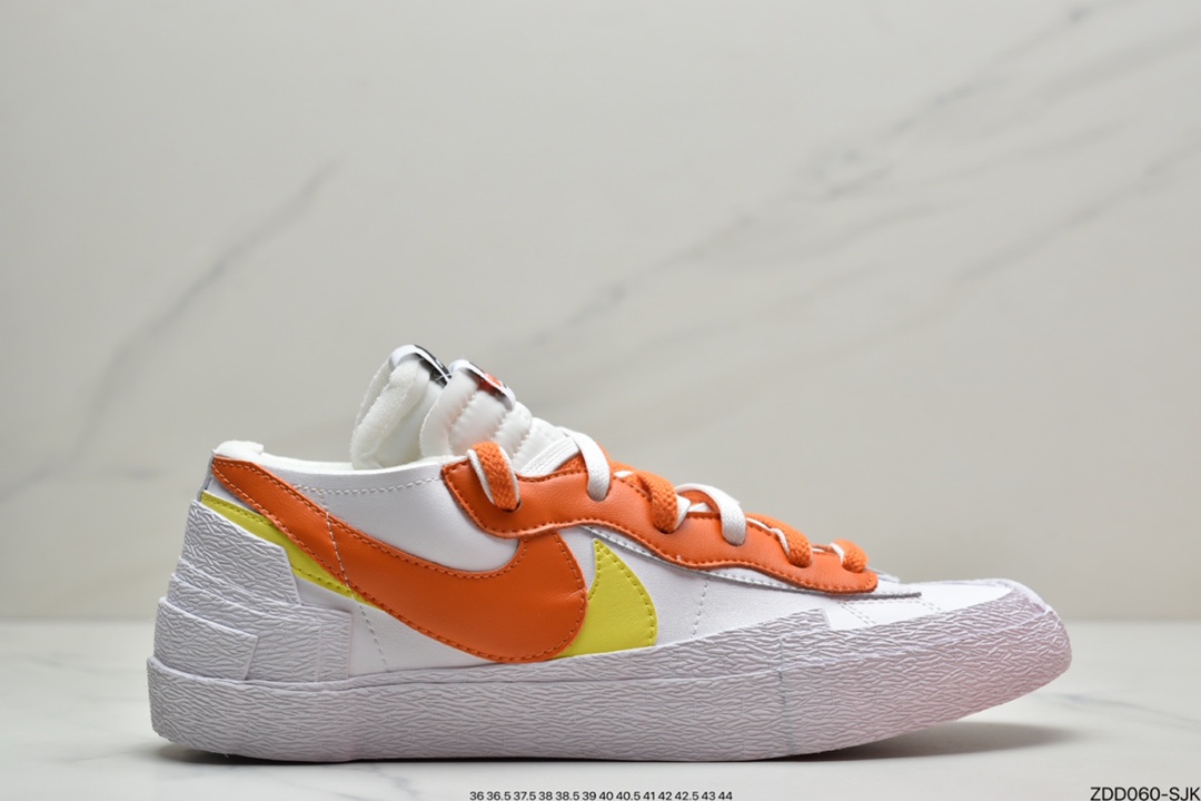 230  SACAI x NIKE Blazer Low”Dark Grey”开拓者低帮百搭板鞋“碳灰白”DD1877-002