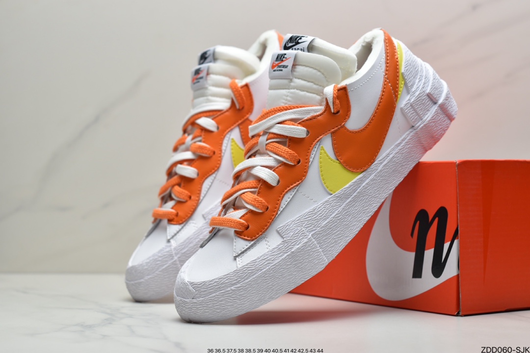 230  SACAI x NIKE Blazer Low”Dark Grey”开拓者低帮百搭板鞋“碳灰白”DD1877-002