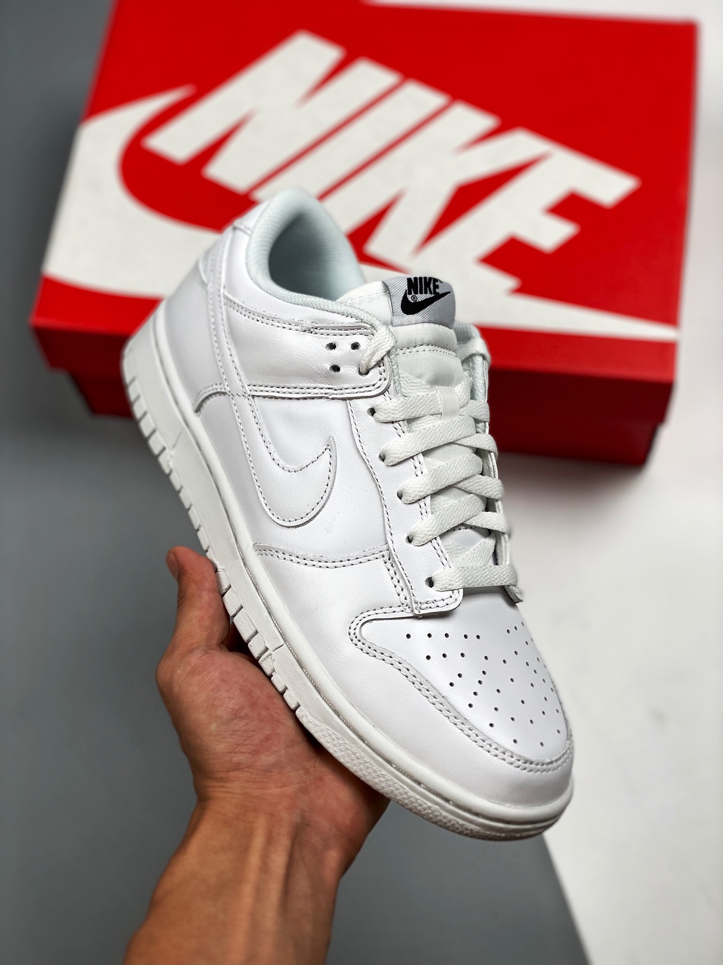 NK Dunk LOW 'Triple White' blanco puro. Material original de primera capa, diseño exclusivo destilado para una mejor ex…