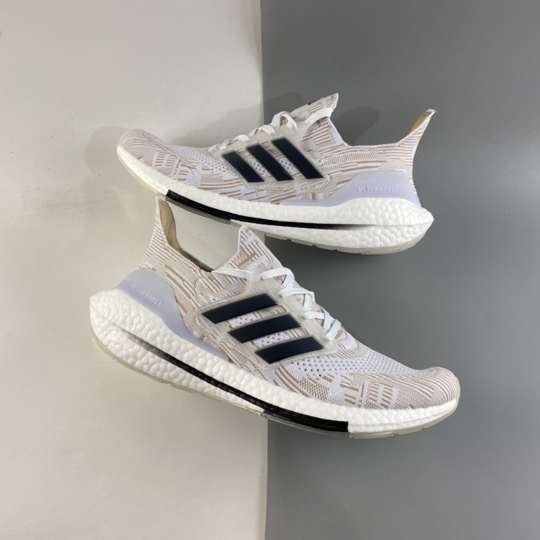 P200  AD UltraBoost 21 加厚爆米花袜套式针织鞋面休闲运动慢跑鞋 FY0838