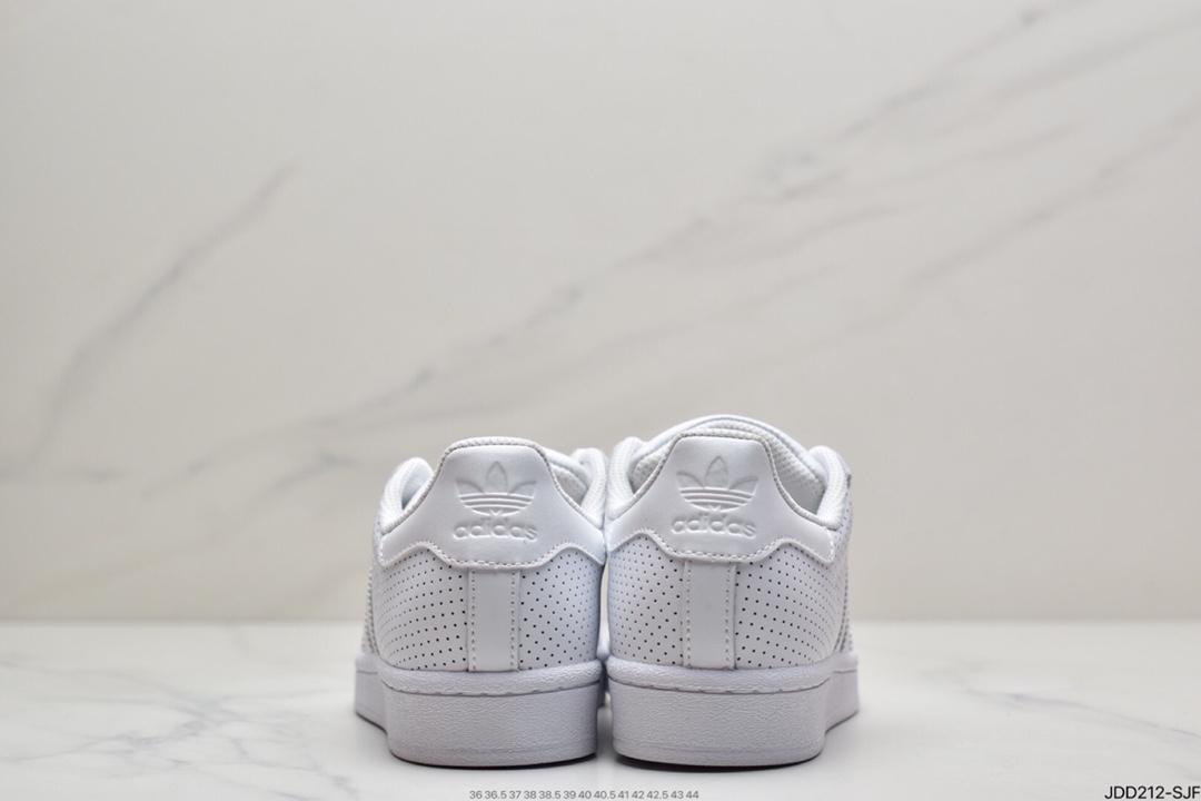 120 阿迪达斯Adidas Superstar FV3445 贝壳头50周年限定全白冲孔运动休闲板鞋