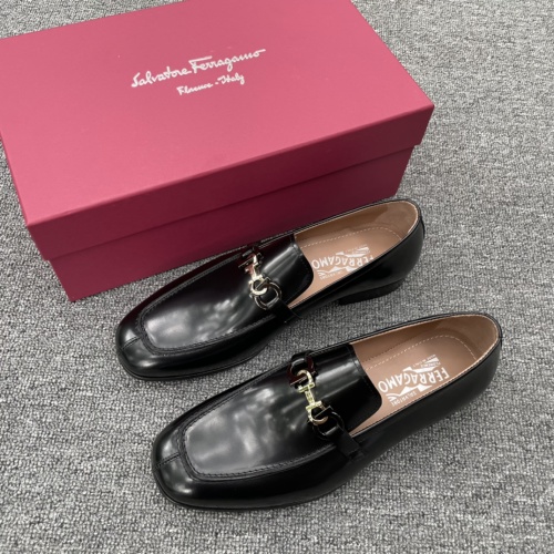 Ferragamo Men's Black Leather Loafers with Buckle Detail - Elegant Style 1 Ferragamo Men's Black Leather Loafers with Buckle Detail - Elegant Style