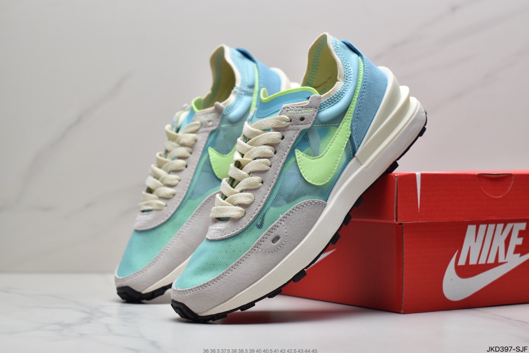 160 耐克 Sacai  华夫 镂空 解构鞋 Nike Waffle One “Summit White”轻跑鞋鞋身以经典 DA7995-101