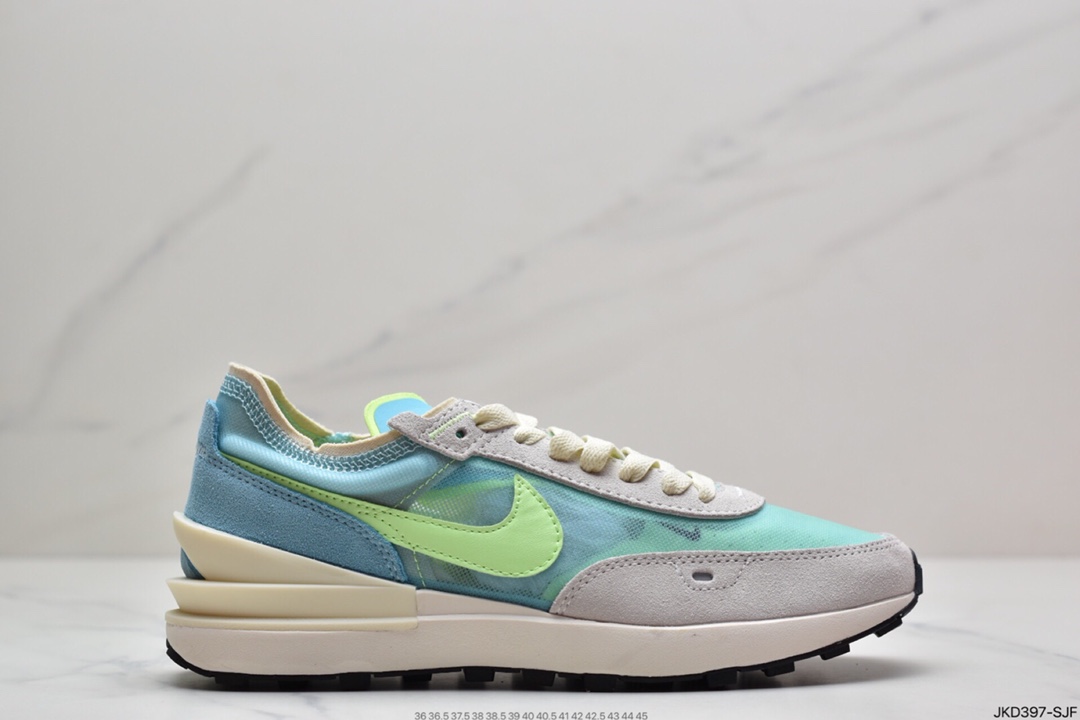 160 耐克 Sacai  华夫 镂空 解构鞋 Nike Waffle One “Summit White”轻跑鞋鞋身以经典 DA7995-101