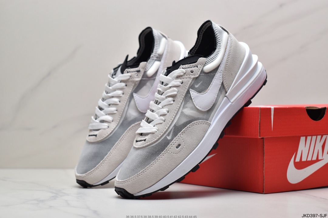 160 耐克 Sacai  华夫 镂空 解构鞋 Nike Waffle One “Summit White”轻跑鞋鞋身以经典 DA7995-101