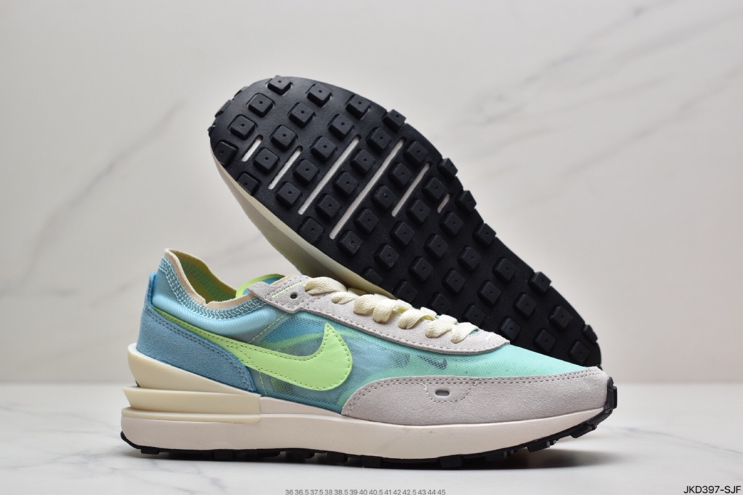 160 耐克 Sacai  华夫 镂空 解构鞋 Nike Waffle One “Summit White”轻跑鞋鞋身以经典 DA7995-101