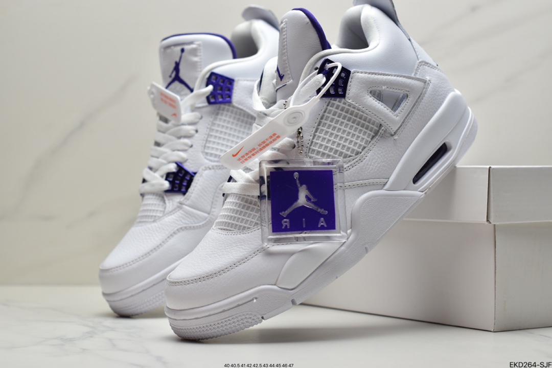 380 Air Jordan 4 “Court Purple”白紫 纯白色优质皮革CT8527-115