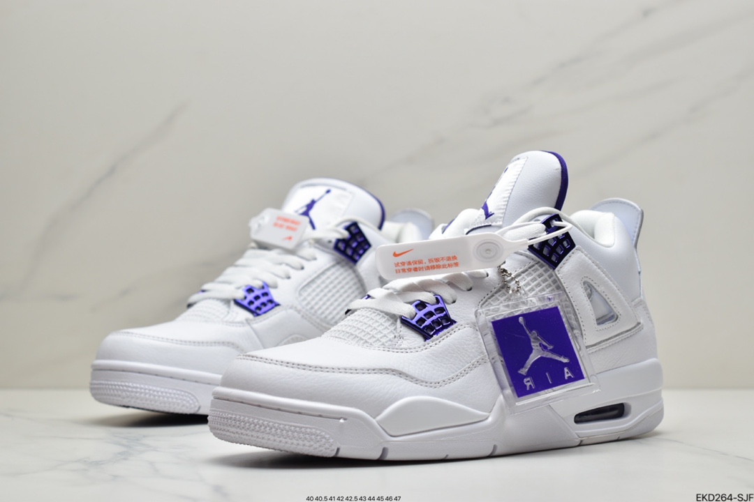 380 Air Jordan 4 “Court Purple”白紫 纯白色优质皮革CT8527-115