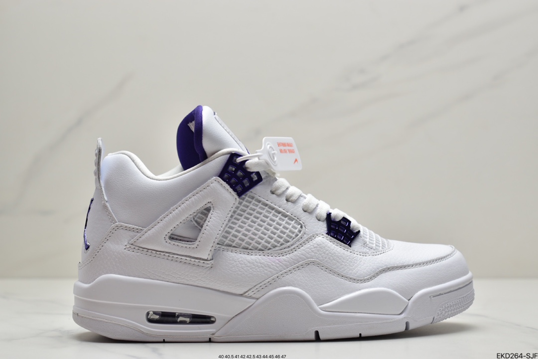 380 Air Jordan 4 “Court Purple”白紫 纯白色优质皮革CT8527-115