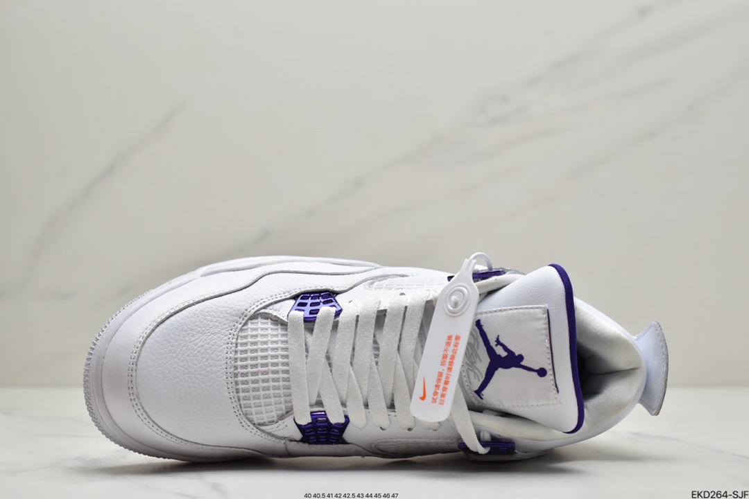 380 Air Jordan 4 “Court Purple”白紫 纯白色优质皮革CT8527-115