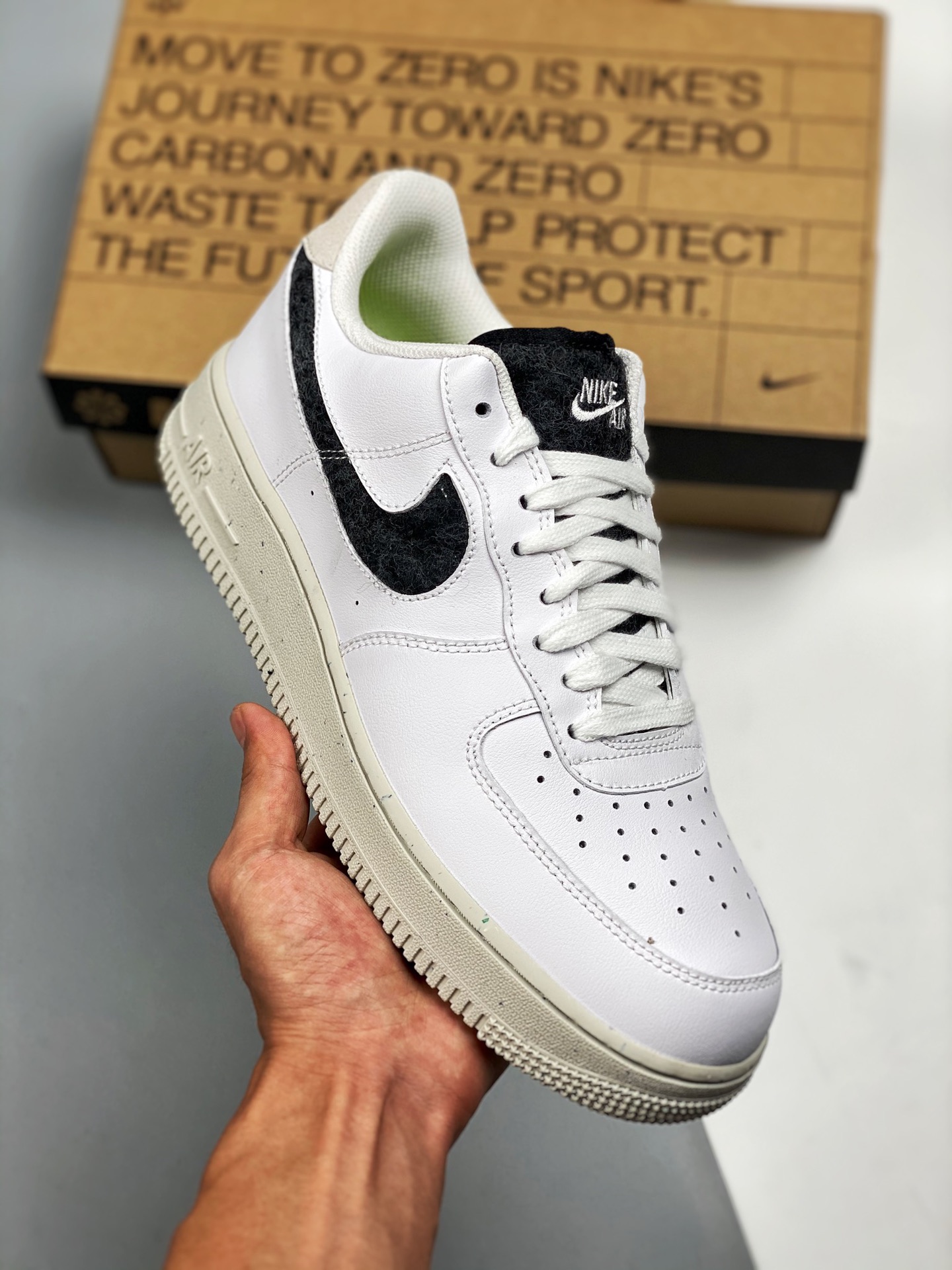 Oferta especial👋👋 Nike Air Force 1 blanco negro lana horma y datos originales en papel lanzamiento real #air sole de …