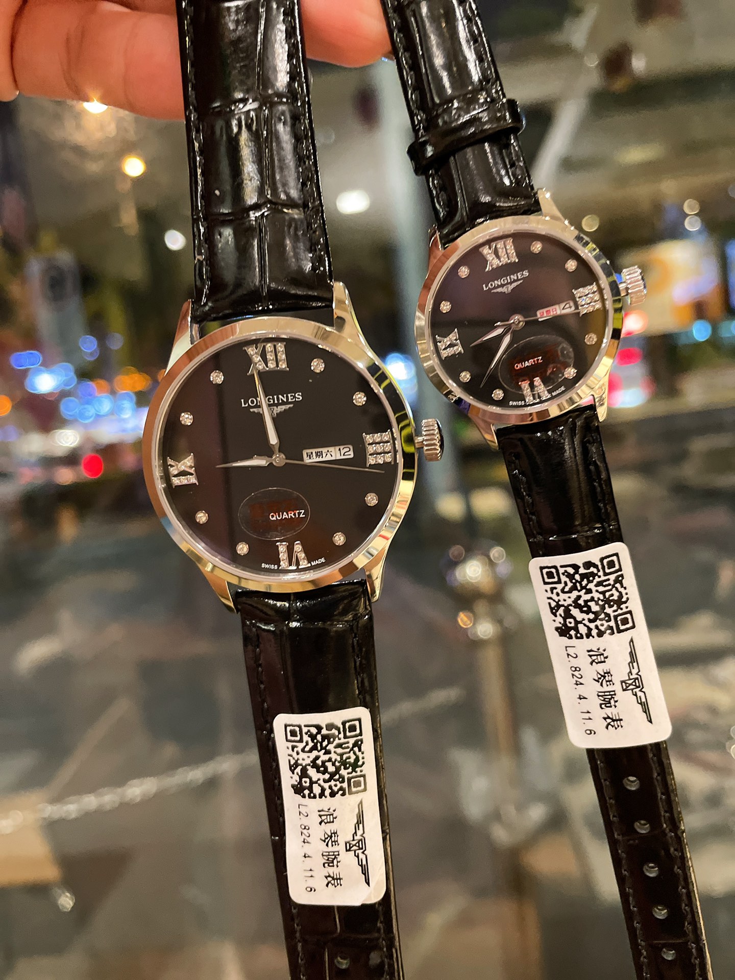[LONGINES Watches]9527 leather rose steel stripThe latest Longines couple