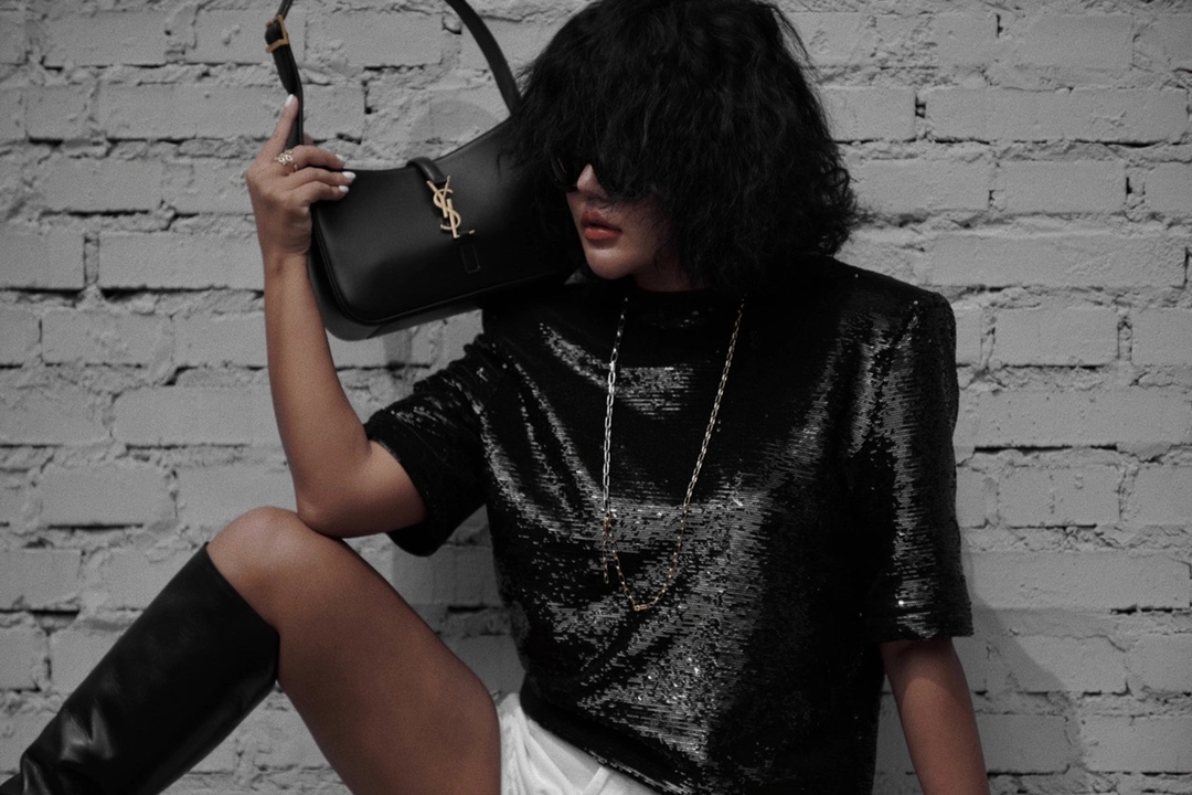 Saint laurent Ysl LE 5 À 7 平纹腋下包 657228黑色