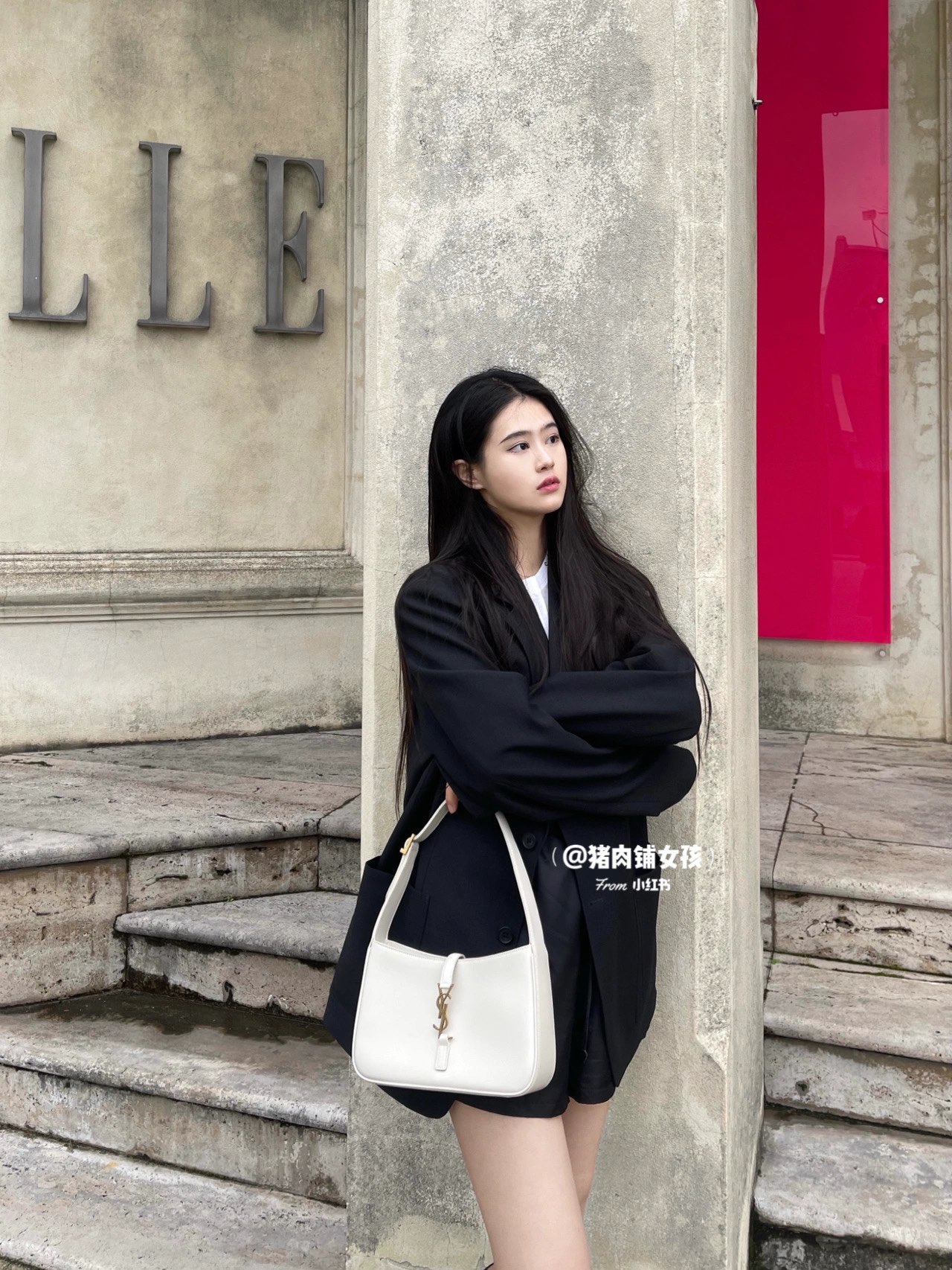 Saint laurent Ysl LE 5 À 7 平纹腋下包 657228白色