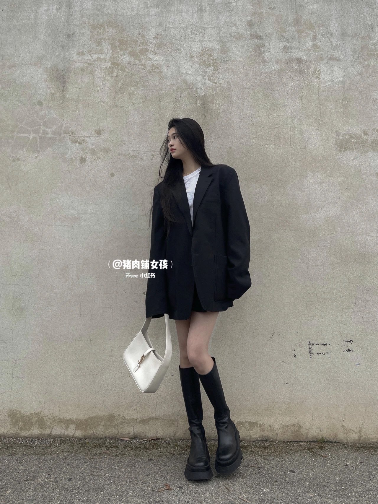 Saint laurent Ysl LE 5 À 7 平纹腋下包 657228白色