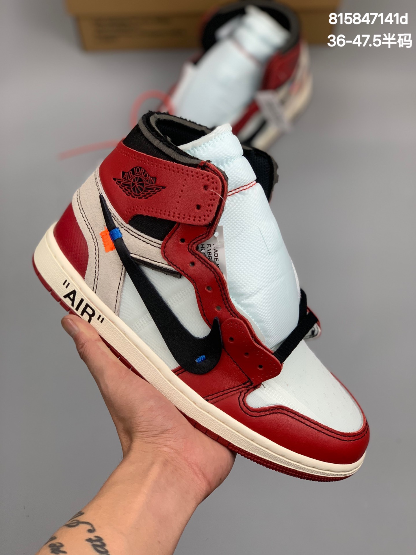 
货号：AA3834-101 乔一 AJ1 OW乔1联名 Air Jordan 1 x Off White 复古文化篮球鞋 独立版本 只对比原鞋 印刷字体正确对比 色卡准确 进口原厂小牛皮网纱拼接 质感纯正 鞋型无限接近原鞋 细节考究 勾子位置形状正确 飞翼LOGO黝黑立体清晰度/准确度高 整体鞋型修长 鞋面扁平低趴 收腰弧度自然 片料剪裁精准 全套成熟针车流线 车线平顺均匀美观 中底扎实 鞋垫北胶/鞋头冲孔规范 每一个细节都展示出行业顶尖大厂的工艺精髓和用料极致 文案描述谨根据实物所描写 与实拍细节相互匹配 请认准独家实拍细节 谨防串货！尺码：36 36.5 37.5 38 38.5 39 40 40.5 41 42 42.5 43 44 44.5 45 46 47.5
编码:815847141d