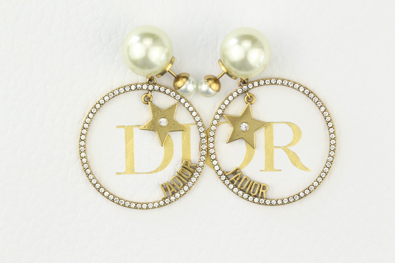 Dior Jewelry Earring Yellow Brass Vintage