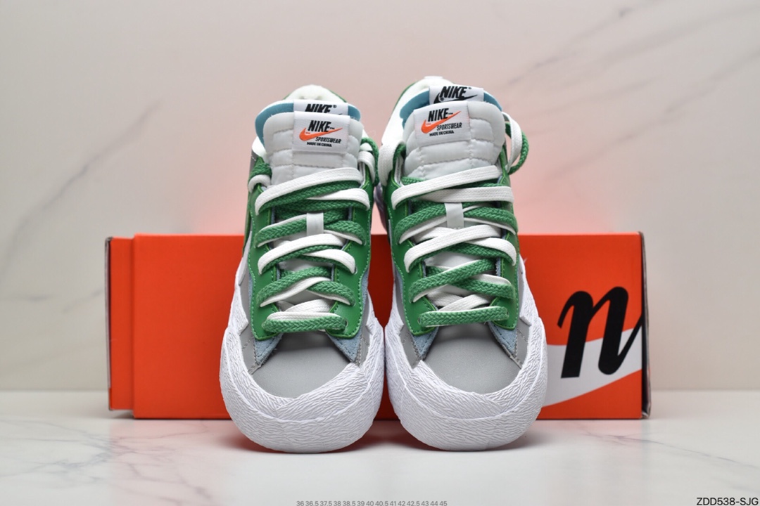 230  SACAI x NIKE Blazer Low”Dark Grey”重叠设计前卫开拓者低帮百搭板鞋“碳灰白”DD1877-002