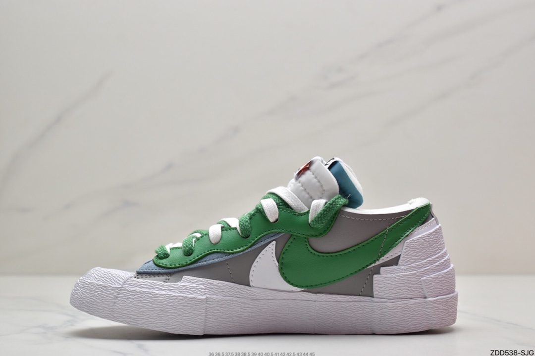 230  SACAI x NIKE Blazer Low”Dark Grey”重叠设计前卫开拓者低帮百搭板鞋“碳灰白”DD1877-002