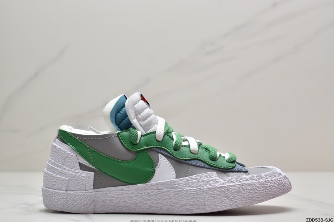230  SACAI x NIKE Blazer Low”Dark Grey”重叠设计前卫开拓者低帮百搭板鞋“碳灰白”DD1877-002