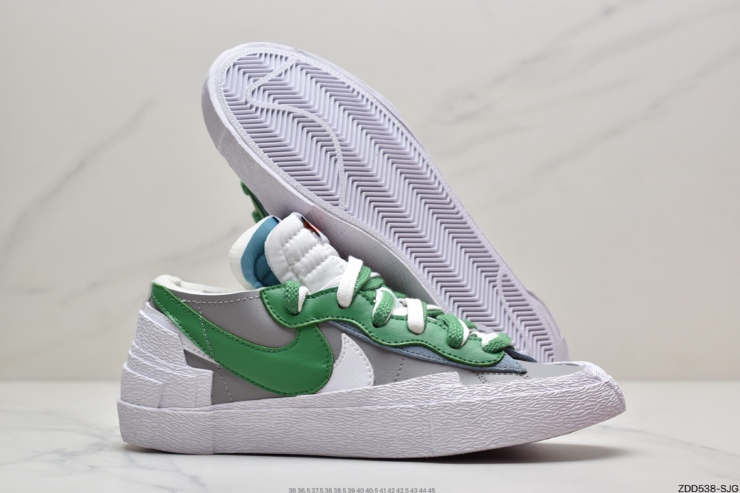 230  SACAI x NIKE Blazer Low”Dark Grey”重叠设计前卫开拓者低帮百搭板鞋“碳灰白”DD1877-002