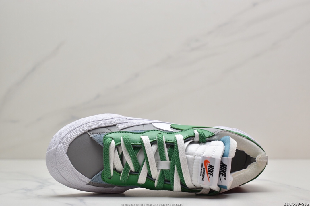 230  SACAI x NIKE Blazer Low”Dark Grey”重叠设计前卫开拓者低帮百搭板鞋“碳灰白”DD1877-002