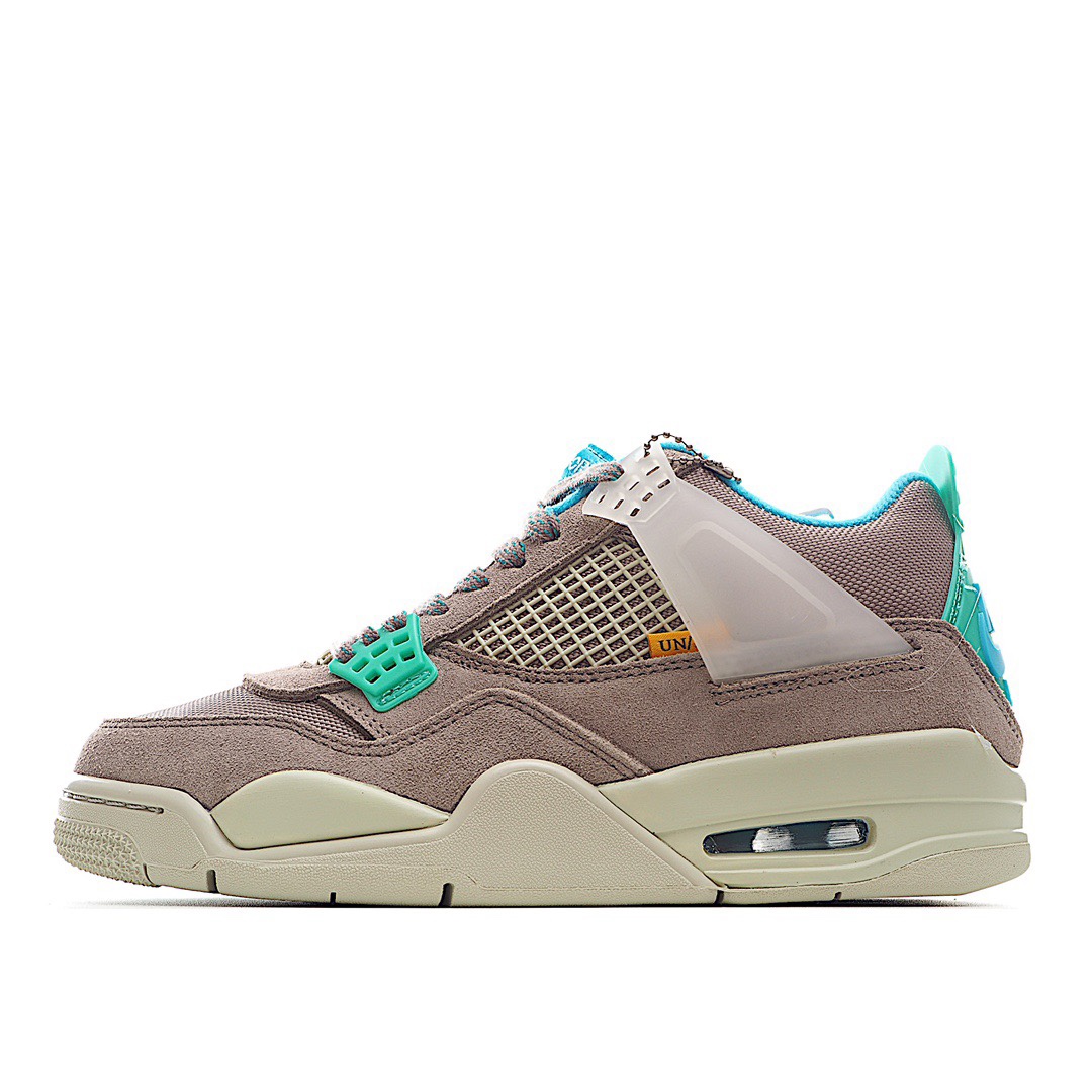 H5 Union x Air Jordan 4“ Taupe Haze”AJ4系列 洛杉矶联盟和乔丹再次合作，发布了两种全新的Air Jordan 4配色，以庆祝精品店成立30周年。两者的结构都与去年的Union x Air Jordan 4发行版相似，而这些“ 30周年”鞋款采用网眼和绒面革混合制成，并带有半透明的机翼。除此之外，还带有标志性的黄色UN / LA侧向标签，预折叠的舌头和带有1991-2021字样的路标品牌的挂牌人行吊牌，并配备了联合品牌鞋垫。
