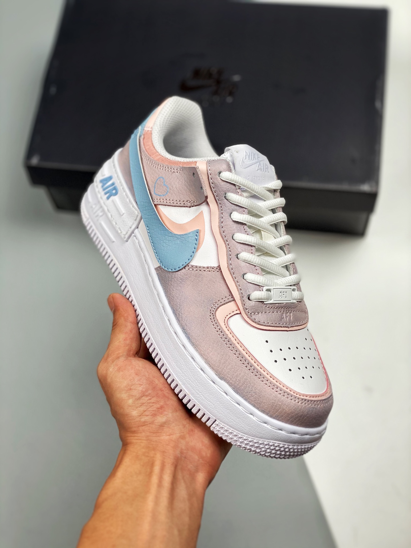 Air Force 1 Shadow pequeño ángel rosa púrpura ligero de plataforma de caña baja versátil 'empalme macaron' nuevo diseño…
