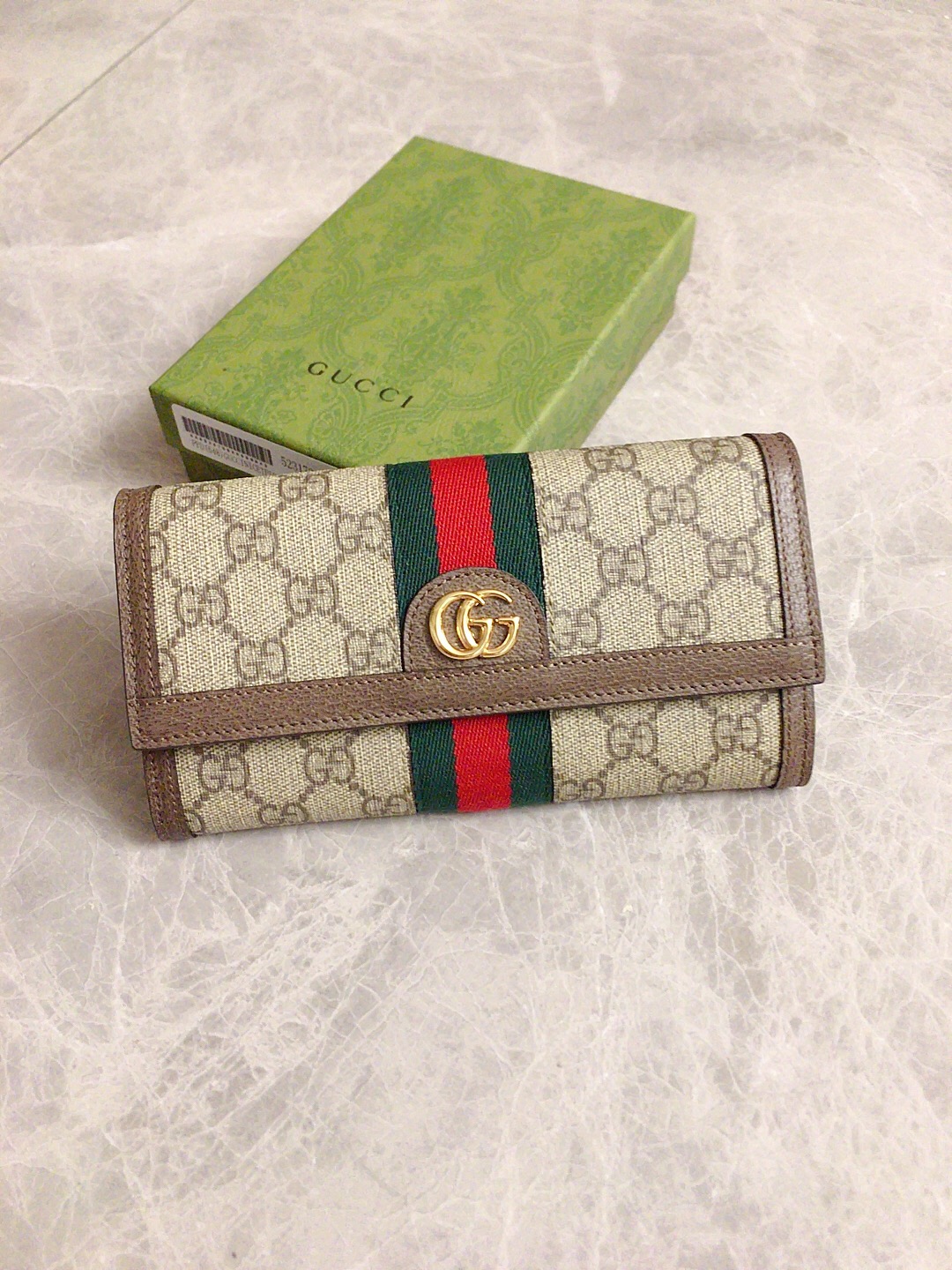 Gucci GG Supreme Parfait
 Portefeuilles Couleur du café Vert Rouge Polychlorure de vinyle