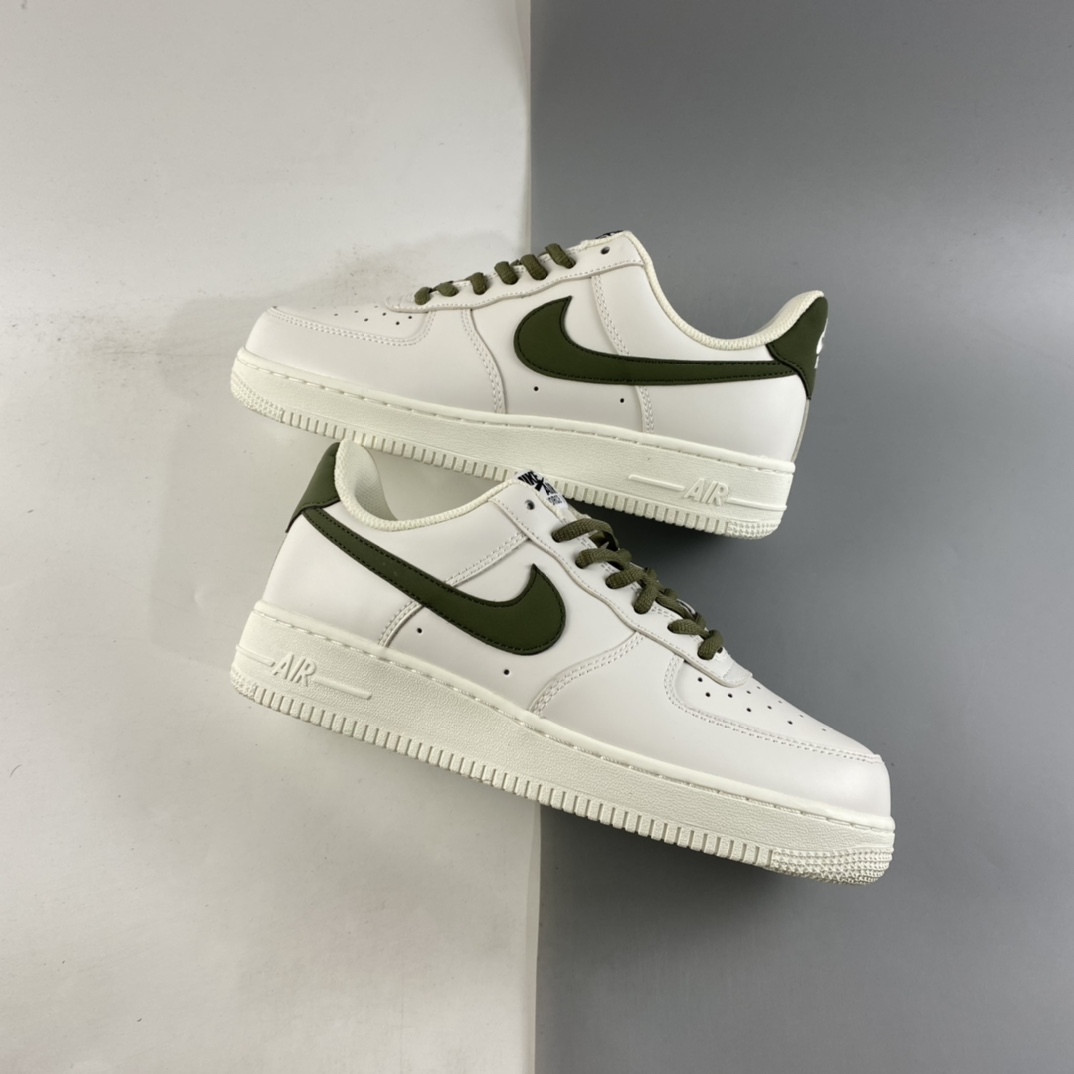 P220  NIKE Air Force 1’07 Low“米白绿”配色低帮空军一号休闲板鞋 CQ5059-110