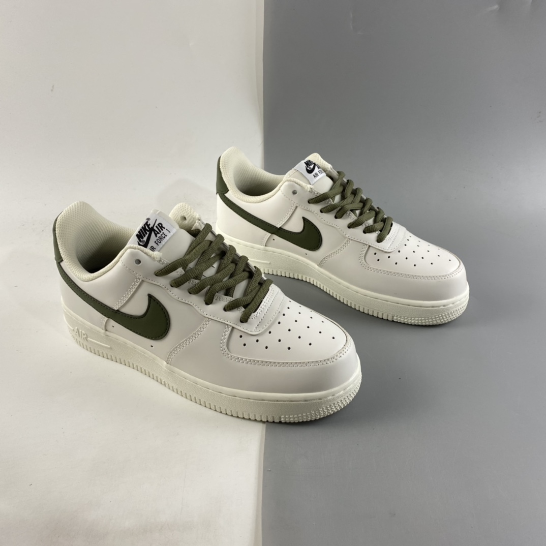 P220  NIKE Air Force 1’07 Low“米白绿”配色低帮空军一号休闲板鞋 CQ5059-110