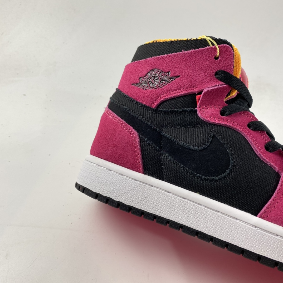 P280  Air Jordan 1 Zoom Air CMFT”Fireberry/Hyper Pink/Black”AJ1乔丹一代中帮篮球鞋“玫粉黑黄”CT0978-601