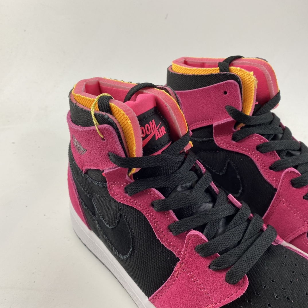 P280  Air Jordan 1 Zoom Air CMFT”Fireberry/Hyper Pink/Black”AJ1乔丹一代中帮篮球鞋“玫粉黑黄”CT0978-601
