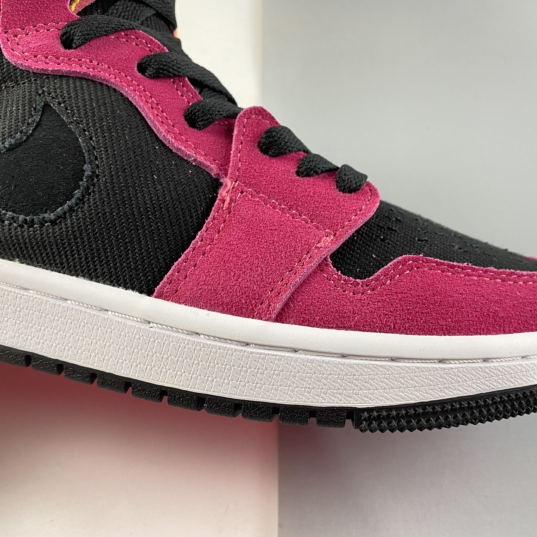 P280  Air Jordan 1 Zoom Air CMFT”Fireberry/Hyper Pink/Black”AJ1乔丹一代中帮篮球鞋“玫粉黑黄”CT0978-601