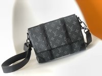 Louis Vuitton Messenger Bags Black Monogram Canvas M45727