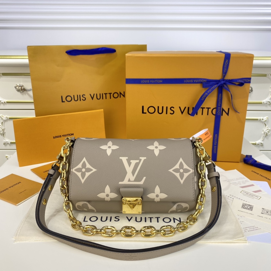 Louis Vuitton LV Favorite Bags Handbags Khaki All Steel Cowhide Chains M45836