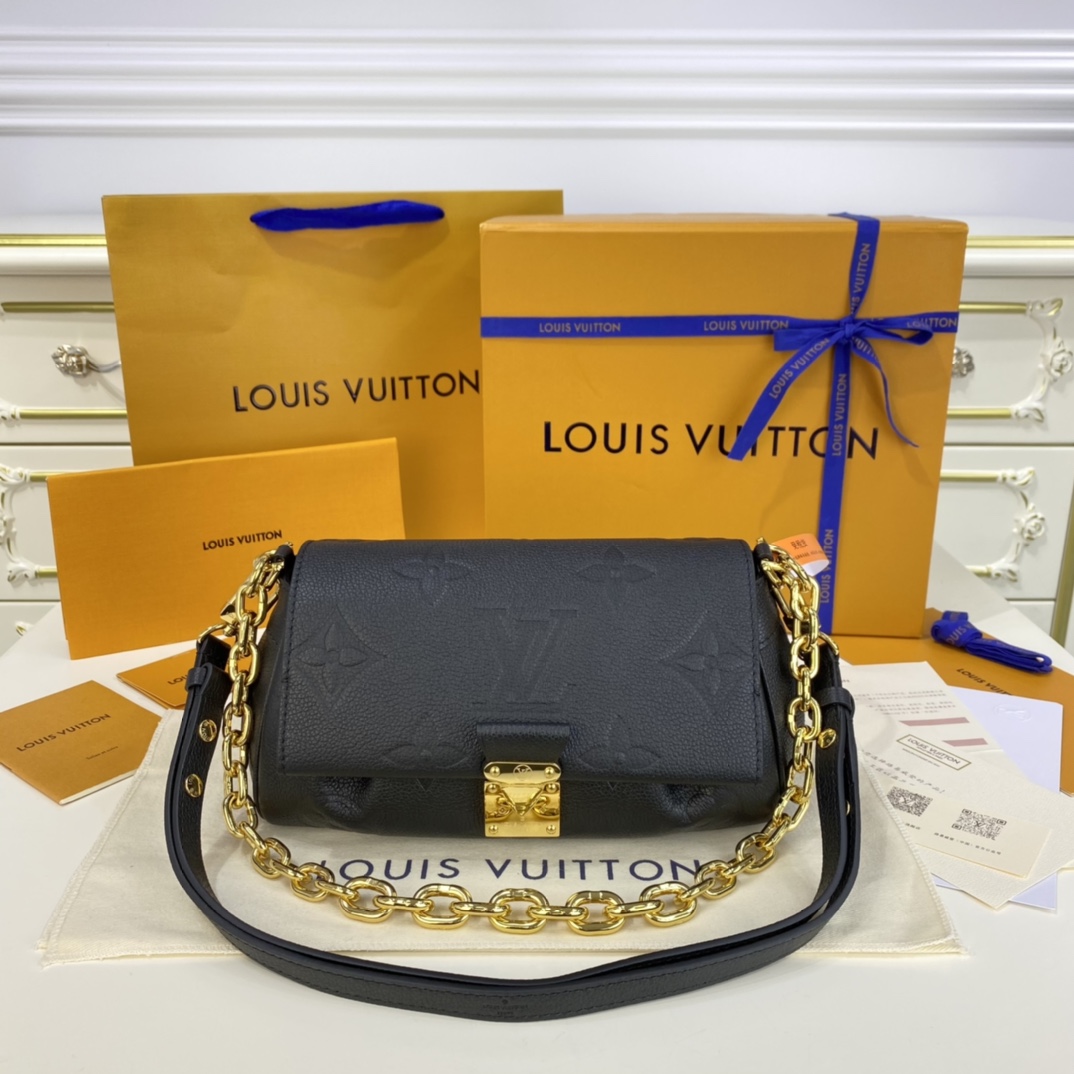 Louis Vuitton LV Favorite Bags Handbags Black All Steel Cowhide Chains m45813