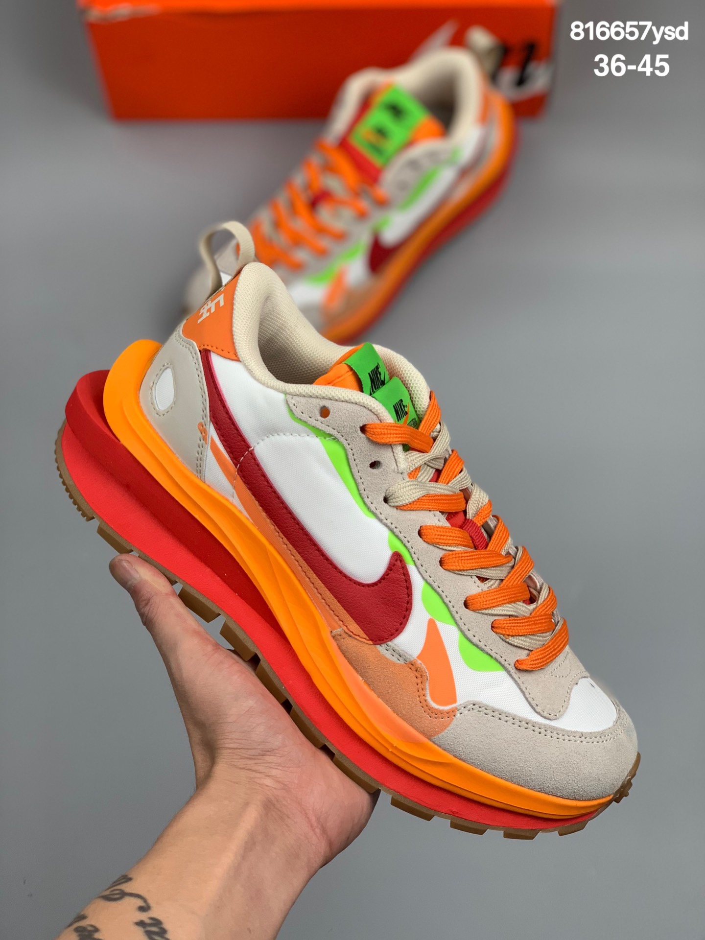 
Nike Ldwaffle / Sacai 原装抽礼屉盒制 原楦原据数开发纸版楦型 同源帆布材质日式解构美联学名 重叠双钩解设构计前卫华夫变形底双休闲慢跑鞋。货号：BV0073 
尺码：36-45
编码:816657ysd