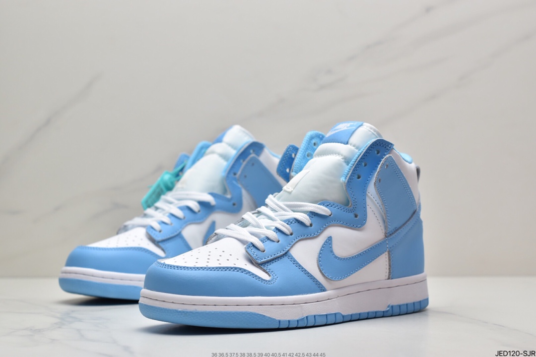 150 耐克Nike SB Dunk High Pro”All White”扣篮系列高帮休闲运动滑板板鞋“皮革纯白”DD1869-107