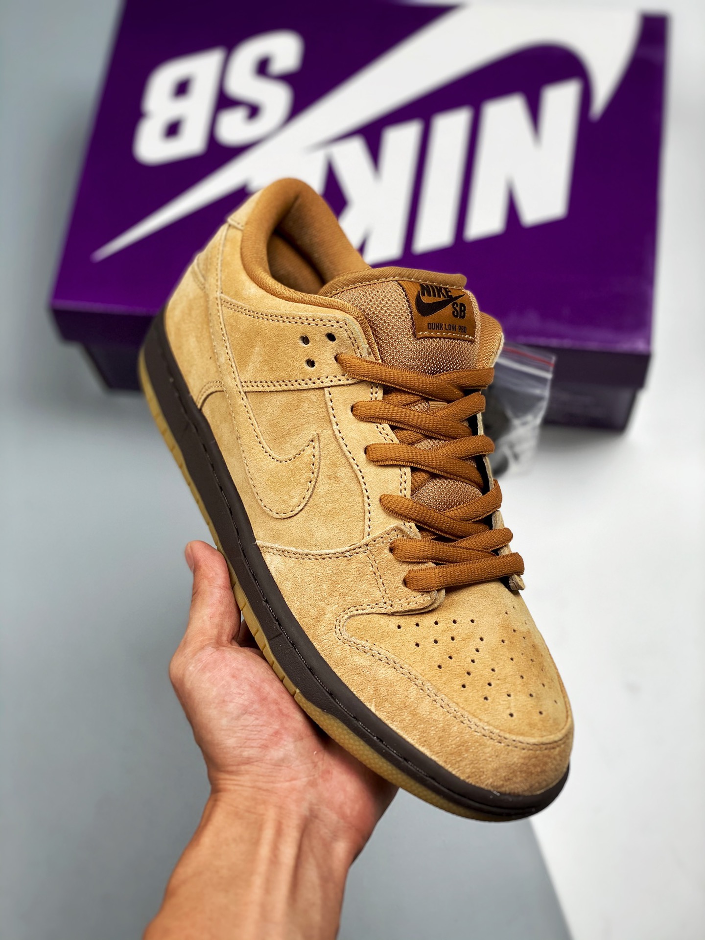 Oferta especial👋👋 Nk SB Dunk Low "Wheat Mocha" color trigo, fabricado con cartón original, primicia real, u…