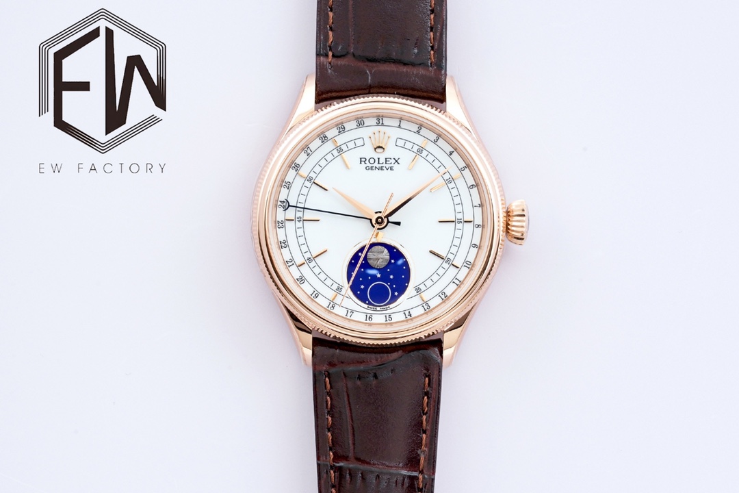 Producto nuevo de 2021, EW Rolex Cellini Moon Phase 39 1⃣️ está equipado con movimiento de cuerda automática 3195, mane…